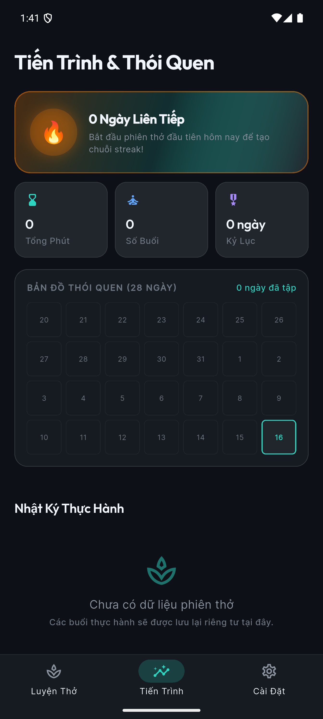 Nhật ký thực hành và thói quen